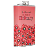 Rode Bloem Bruidsmeisje Fles Heupfles (Rechts)