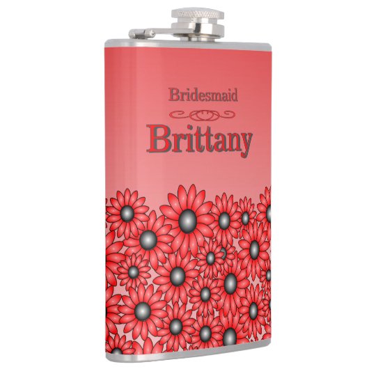 Rode Bloem Bruidsmeisje Fles Heupfles (Rechts)