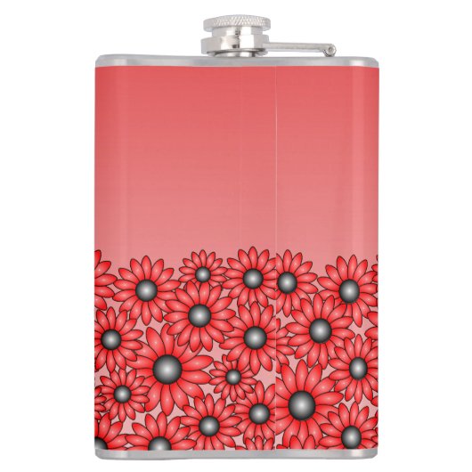 Rode Bloem Bruidsmeisje Fles Heupfles (Achterkant)