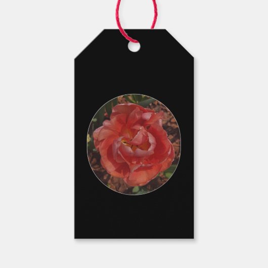 rode bloem cadeaulabel (Voorkant)