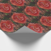 rode bloem cadeaupapier (Hoek)