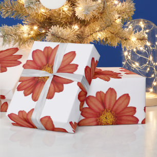 rode bloem cadeaupapier