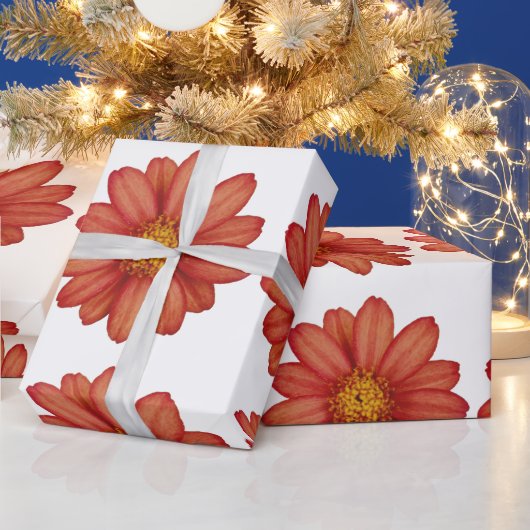 rode bloem cadeaupapier (Feestdagen)