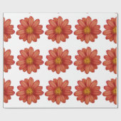 rode bloem cadeaupapier (Vlak)