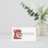 Rode Bloem Cake Mixer Bakkerij Visitekaartje (Staand voorkant)