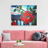 Rode Bloem Camping Canvas Afdruk (Insitu (Woonkamer))