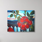 Rode Bloem Camping Canvas Afdruk (Voorkant)