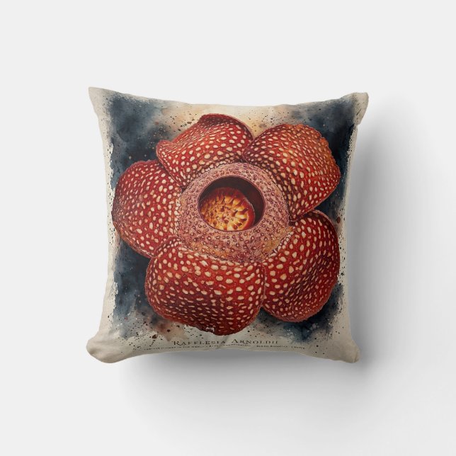 Rode Bloem Canvas Wandkunst | Moderne Bloemendoek  Kussen (Voorkant)