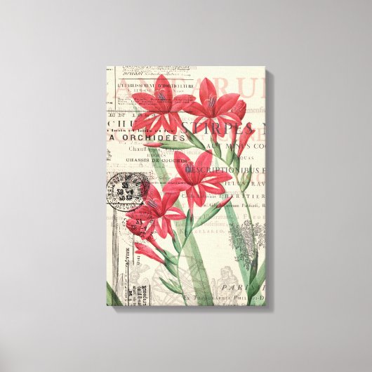 Rode Bloem Collage Canvas Afdruk (Voorkant)