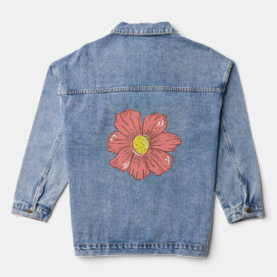 Rode bloem denim jacket