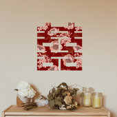 Rode Bloem Dubbele Xi Chinese Bruiloft Raamsticker