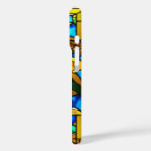 Rode Bloem Elegante Glas-in-Lood Kunst Case-Mate iPhone Case (Achterkant / Links)