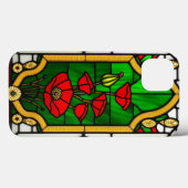 Rode Bloem Elegante Glas-in-Lood Kunst Case-Mate iPhone Case (Achterkant (horizontaal))