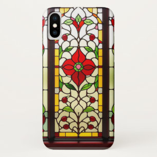 Rode Bloem Elegante Glas-in-Lood Kunst Case-Mate iPhone Case