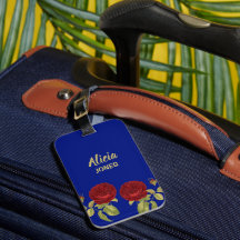 Rode bloem en blauw blad