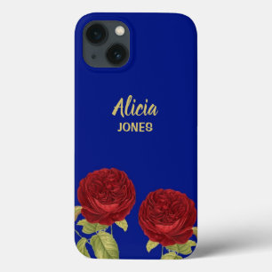 Rode bloem en blauw blad Case-Mate iPhone case
