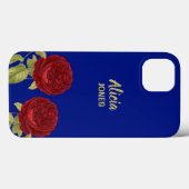 Rode bloem en blauw blad Case-Mate iPhone case (Achterkant (horizontaal))