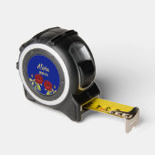 Rode bloem en blauw blad rolmaat (Hoek)