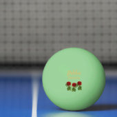 Rode bloem en groene bladeren, aangepaste naam pingpongbal (Net)