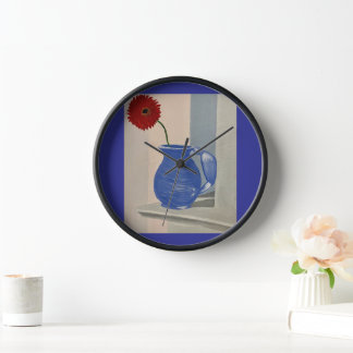 Rode bloem en papegaaiklok