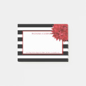 Rode bloem en zwart-witte strepen post-it® notes (Voorkant)