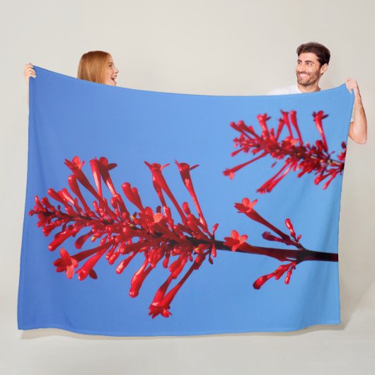 RODE BLOEM FLEECE DEKEN (In situ)