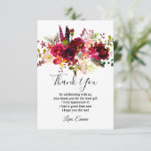 rode bloem , floral dank je kaart (Staand voorkant)