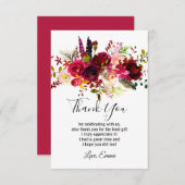 rode bloem , floral dank je kaart (Voorkant / Achterkant)