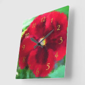 rode bloem geverfde klok (Hoek)