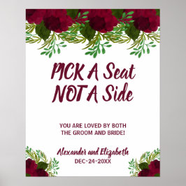 Rode bloem Groene decor Kies een stoel, geen kant  Poster