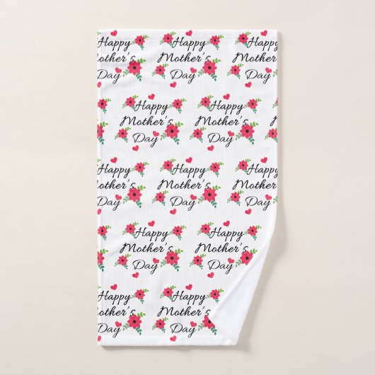 Rode Bloem Hart Gelukkige Moederdag Badhanddoek Se Bad Handdoek (Handdoek)