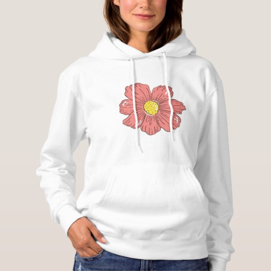 Rode bloem hoodie (Voorkant)