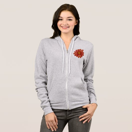 rode bloem hoodie (Voorkant volledig)