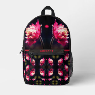 Rode bloem in zonlicht Abstract gepersonaliseerd Bedrukte Rugzak