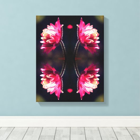 Rode bloem in zonlicht Close-up Abstract Canvas Afdruk (Insitu (Houten vloer))