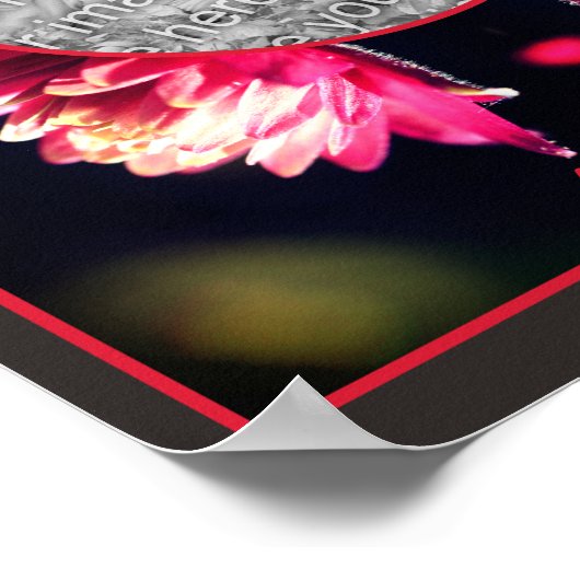 Rode bloem in zonlicht Lijst Creëer Uw eigen foto Poster (Hoek)