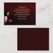 Rode Bloem Kaars Dank u kaart Notitiekaartje (Voorkant / Achterkant)