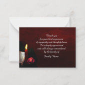 Rode Bloem Kaars Dank u kaart Notitiekaartje (Voorkant)