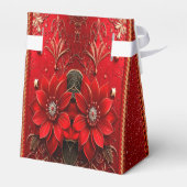 Rode Bloem Kerstcadeau Doos Bedankdoosjes (Achterkant)