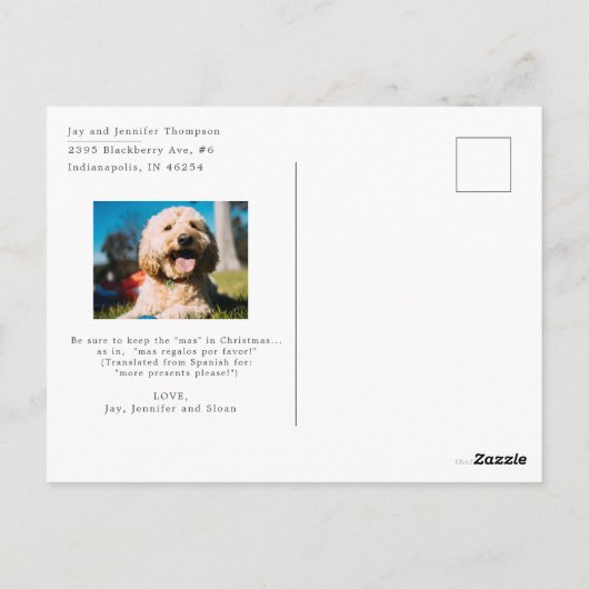 Rode Bloem Kerstmis Pijnboom Naald Grappig Bericht Briefkaart (Achterkant)