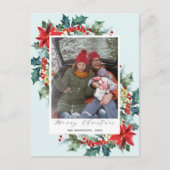 Rode Bloem Kerstmis Pijnboom Naald Grappig Bericht Briefkaart (Voorkant)