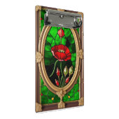 Rode Bloem Levendig Glas-in-Lood Kunst Mini Klembord (Schuin)