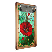 Rode Bloem Levendig Glas-in-Lood Kunst Mini Klembord (Schuin)
