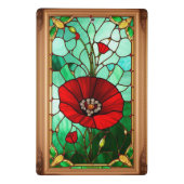 Rode Bloem Levendig Glas-in-Lood Kunst Mini Klembord (Achterkant)