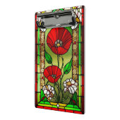 Rode Bloem Levendig Glas-in-Lood Kunst Mini Klembord (Angled2)