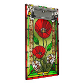 Rode Bloem Levendig Glas-in-Lood Kunst Mini Klembord (Schuin)
