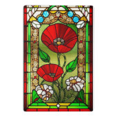 Rode Bloem Levendig Glas-in-Lood Kunst Mini Klembord (Achterkant)