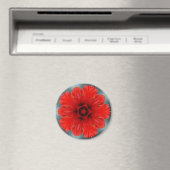 Rode Bloem Magneet (Insitu (Vaatwasser))