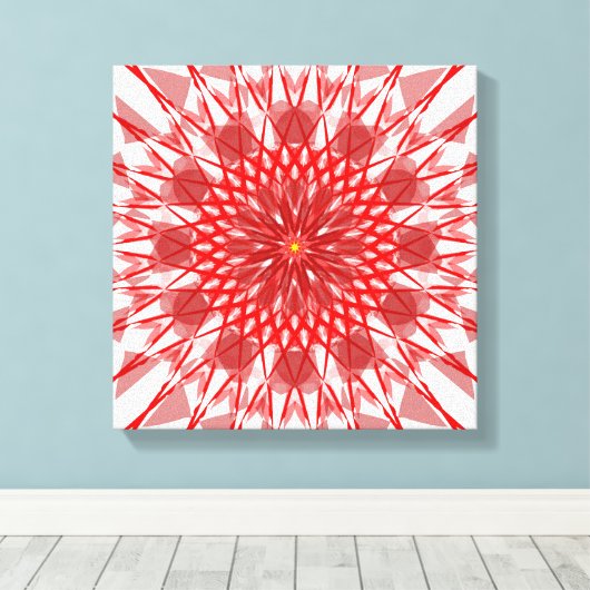 Rode Bloem mandala Canvas Kunst (Insitu (Houten vloer))