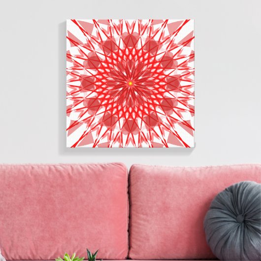 Rode Bloem mandala Canvas Kunst (Insitu (Woonkamer))
